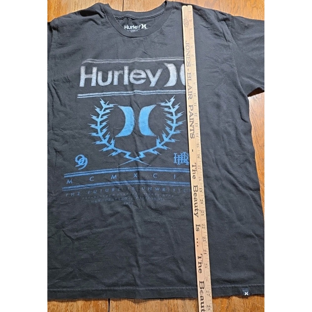 Hurley Classic Fit Crewneck Graphic T Shirt Black Adult Y2K Size Large Cotton - Picture 5 of 6